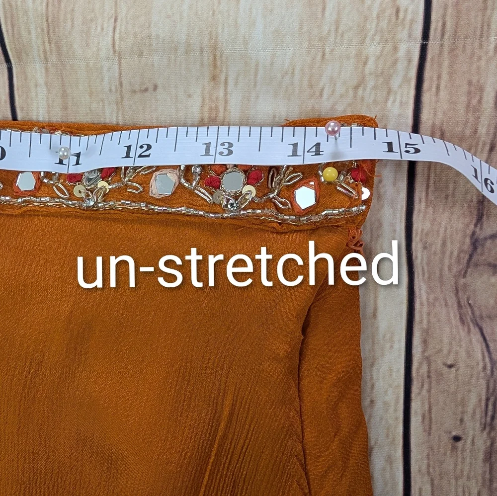 Orange Long Sleeves Crop Top, Palazzo and dupatta Set for Wedding Events - Picture 10 of 16